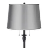 360 Lighting Dyna Traditional 58" Tall 2-Light Standing Floor Lamp Skinny Pole Pull Chain Black Finish Living Room Bedroom House Drum Satin Gray Shade