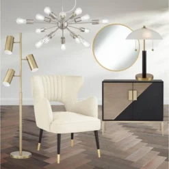 360 Lighting Mid Century Modern Desk Lamp 19 1/2" High Brown Wood White Frosted Glass Dome Shade For Bedroom Living Room Office -360 Lighting GUEST cf6aa706 465c 44ef 9f57 04a8d351994d