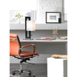 360 Lighting Floating Square 20 1/2" High Small Modern Accent Table Lamps Set Of 2 Pull Chain Black Finish White Shade Living Room Bedroom Bedside -360 Lighting GUEST d12290e1 02fe 4b18 b3c6 19c6b41cc4d9