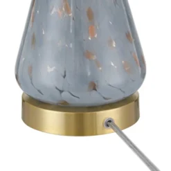 360 Lighting Alexia 20" High Small Modern Accent Table Lamps Set Of 2 Gold Blue Finish Glass White Shade Living Room Bedroom Bedside Nightstand House -360 Lighting GUEST d2fc538b e494 43c7 8e66 da9d30a104ca