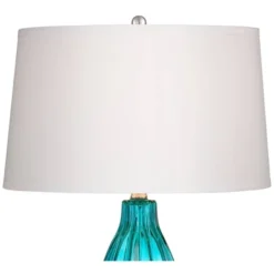 360 Lighting Stella Modern Coastal Table Lamp 30" Tall Fluted Blue Ribbed Glass White Drum Shade For Bedroom Living Room Bedside Nightstand Office 11 360 Lighting Stella Modern Coastal Table Lamp 30" Tall Fluted Blue Ribbed Glass White Drum Shade For Bedroom Living Room Bedside Nightstand Office -360 Lighting GUEST d31aaf8d f450 4cd7 a966 b209a614b175