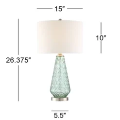 360 Lighting Julia 26 3/8" Tall Modern Coastal Table Lamps Set Of 2 Seafoam Green Glass Living Room Bedroom Bedside Nightstand House Off-White Shade 13 360 Lighting Julia 26 3/8" Tall Modern Coastal Table Lamps Set Of 2 Seafoam Green Glass Living Room Bedroom Bedside Nightstand House Off-White Shade -360 Lighting GUEST d4284e90 1077 4b81 bf04 0bf61fecb778