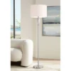 360 Lighting Shasta Modern 62 1/2" Tall Standing Floor Lamp Skinny Pole Silver Clear Glass Brushed Nickel Finish Living Room Bedroom House Reading