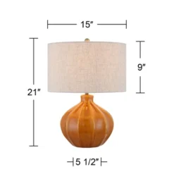 360 Lighting Gordy 21" High Small Mid Century Modern Country Cottage Accent Table Lamp Spice Brown Finish Ceramic Single Living Room Bedroom -360 Lighting GUEST d4b1084f 1a32 47ac b493 3a4bf2f163db