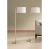 360 Lighting Serra Modern 64" Tall Standing Floor Lamps Set Of 2 Lights Curved Chairside Arc Foot Switch Offset Arm Metal Warm Gold Finish Living Room