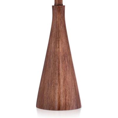360 Lighting Fraiser Modern Accent Table Lamp 23 1/2" High Brown Faux Wood Oatmeal Drum Shade For Bedroom Living Room Bedside Nightstand Office Kids 4 360 Lighting Fraiser Modern Accent Table Lamp 23 1/2" High Brown Faux Wood Oatmeal Drum Shade For Bedroom Living Room Bedside Nightstand Office Kids - Image 4