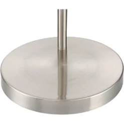 360 Lighting Modern Arc Floor Lamp With USB Charging Port 72" Tall Brushed Nickel White Drum Shade For Living Room Reading House -360 Lighting GUEST d89f26ca 8cee 4839 8c65 a532335fb4b2