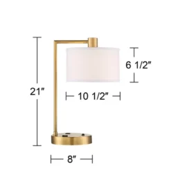 360 Lighting Colby Modern Desk Lamp 21" High Antique Gold With USB And AC Power Outlet In Base White Linen Drum Shade For Bedroom Living Room Desk 15 360 Lighting Colby Modern Desk Lamp 21" High Antique Gold With USB And AC Power Outlet In Base White Linen Drum Shade For Bedroom Living Room Desk -360 Lighting GUEST d9e19dcf ce5f 4e15 9d9f 7f55cf6dbfbc