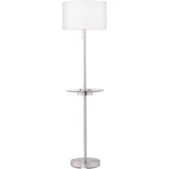 360 Lighting Caper Modern Floor Lamps With Tray Table 60 1/2" Tall Set Of 2 Brushed Nickel USB And Outlet Off White Fabric Drum Shade For Living Room 14 360 Lighting Caper Modern Floor Lamps With Tray Table 60 1/2" Tall Set Of 2 Brushed Nickel USB And Outlet Off White Fabric Drum Shade For Living Room -360 Lighting GUEST ddaf206c 3c8f 4f9f 933c 732092dc7dad