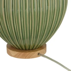 360 Lighting Sevilla 29" Tall Mid Century Modern End Table Lamp Green Ceramic Single Living Room Bedroom Bedside Nightstand House Oatmeal Shade -360 Lighting GUEST ded29e0c b80b 4bc8 8d75 43fa8378fdc4