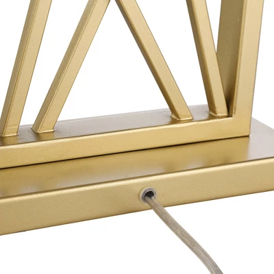 360 Lighting Claudia 26 1/2" Tall Open Metal Base Modern Glam Luxury Table Lamps Set Of 2 Gold Finish White Shade Living Room Bedroom Bedside 5 360 Lighting Claudia 26 1/2" Tall Open Metal Base Modern Glam Luxury Table Lamps Set Of 2 Gold Finish White Shade Living Room Bedroom Bedside - Image 5