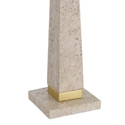 360 Lighting Lorena 29 1/4" Tall Modern Coastal End Table Lamp Pull Chain Sandstone Beige Brass Finish Metal Single White Shade Living Room Bedroom -360 Lighting GUEST e2ac977f 1f96 46a0 b2f4 b7f8f4540d72