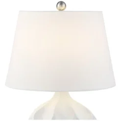 360 Lighting Dobbs Modern Mid Century Accent Table Lamp 22 1/2" High White Glaze Geometric Ceramic Oval Shade For Bedroom Living Room Bedside Office -360 Lighting GUEST e4857acc 71f5 4035 a5c6 041cf98ab101