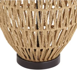 360 Lighting San Marcos Modern Coastal Table Lamp 27" Tall Natural Wicker Oatmeal Drum Shade For Bedroom Living Room Bedside Nightstand Office Kids -360 Lighting GUEST e5063ea4 5268 4b2a 8ec4 397deafa8159