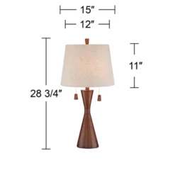 360 Lighting Omar Modern Table Lamp 28 3/4" Tall Warm Brown Wood Hourglass Oatmeal Fabric Drum Shade For Bedroom Living Room Bedside Nightstand Office 6 360 Lighting Omar Modern Table Lamp 28 3/4" Tall Warm Brown Wood Hourglass Oatmeal Fabric Drum Shade For Bedroom Living Room Bedside Nightstand Office -360 Lighting GUEST e6133243 7521 466c 866d fc796a8ed041