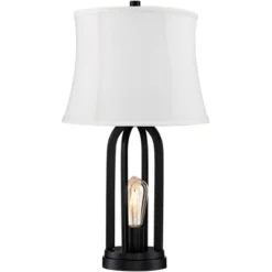 360 Lighting Marcel Industrial Table Lamps 24 1/4" High Set Of 2 Black With USB Charging Port And Nightlight LED Cream Shade For Bedroom Bedside Desk 12 360 Lighting Marcel Industrial Table Lamps 24 1/4" High Set Of 2 Black With USB Charging Port And Nightlight LED Cream Shade For Bedroom Bedside Desk -360 Lighting GUEST ea3a164c fa0b 40e2 a3ea 4302b9441968