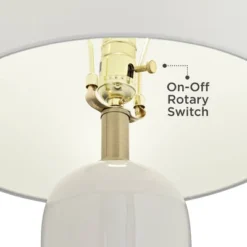 360 Lighting Draper 26" High Modern Coastal Table Lamps Set Of 2 White Ceramic Living Room Bedroom Bedside Nightstand House Office Home Reading -360 Lighting GUEST ea56b420 8c98 4a14 8770 de905a3731bd