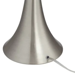 360 Lighting Gerson Modern Table Lamps 24" High Set Of 2 Brushed Nickel With Dimmers LED White Drum Shade For Bedroom Living Room Bedside Nightstand -360 Lighting GUEST ea9c2d93 eaa6 4e72 b52f 698ce14c23e5