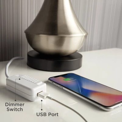 360 Lighting Modern Table Lamp With USB Charging Port 24 3/4" High Sea Foam Ceramic Oatmeal Drum Shade For Living Room Desk Bedroom 8 360 Lighting Modern Table Lamp With USB Charging Port 24 3/4" High Sea Foam Ceramic Oatmeal Drum Shade For Living Room Desk Bedroom - Image 8