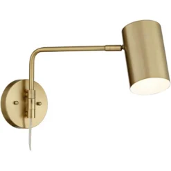 360 Lighting Carla Modern Swing Arm Wall Lamps Set Of 2 Brushed Brass Plug-in Light Fixture Up Down Cylinder Shade For Bedroom Bedside Living Room -360 Lighting GUEST ec2b51b5 efef 4d07 b5a6 4801732ab780