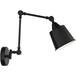 360 Lighting Mendes Modern Industrial Swing Arm Wall Lamp Black Hardwired Light Fixture Adjustable Metal Shade For Bedroom Bedside Reading Living Room -360 Lighting GUEST ed4cf676 7ee6 4c52 a339 abed3e89ddc6