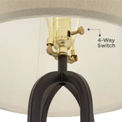 360 Lighting Marcel Industrial Table Lamps Set Of 2 With Round Risers 24 1/4" High Black LED Nightlight USB Port Natural Shade For Living Room Desk 9 360 Lighting Marcel Industrial Table Lamps Set Of 2 With Round Risers 24 1/4" High Black LED Nightlight USB Port Natural Shade For Living Room Desk -360 Lighting GUEST efa8b684 a82d 499b 8e29 4585407ab102