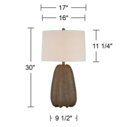 360 Lighting Calabasa 30" Tall Large Modern End Table Lamp Chocolate Brown Finish Single White Shade Living Room Bedroom Bedside Nightstand House -360 Lighting GUEST f1a0894d f722 43df 9460 34b6c807496b