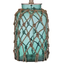 360 Lighting Nautical Accent Table Lamps 22.5" High Set Of 2 Coastal Blue Green Rope Net Off White Drum Shade For Living Room Family Bedroom -360 Lighting GUEST f22ea231 833c 4110 a413 1b8e65b39376