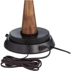 360 Lighting Modern Table Lamp With Dimmable USB And Outlet Workstation Base 24.5" High Bronze Tan Fabric Cylinder For Living Room Desk Bedroom -360 Lighting GUEST f49da493 c12c 4227 816d 65c58a165cb1 2