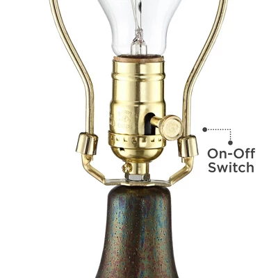 360 Lighting Emma 21" High Small Mid Century Modern Accent Table Lamps Set Of 2 Brown Wood Finish Ceramic Oatmeal Shade Living Room Bedroom Bedside 4 360 Lighting Emma 21" High Small Mid Century Modern Accent Table Lamps Set Of 2 Brown Wood Finish Ceramic Oatmeal Shade Living Room Bedroom Bedside - Image 4