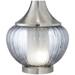 360 Lighting Courtney 28 1/2" Tall Modern End Table Lamp Night Light Table Top Dimmer Gray Brushed Nickel Finish Glass Metal Single Living Room -360 Lighting GUEST f5d2353e 32a4 4174 a901 f6290ddce7df