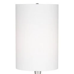 360 Lighting Modern Table Lamps 24.5" High Set Of 2 Brushed Steel Droplet White Cylinder Shade For Living Room Family Bedroom Bedside Office