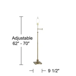 360 Lighting Traditional Floor Lamp Swing Arm 70" Tall Antique Brass Imperial Taupe Fabric Bell Shade For Living Room Reading Bedroom -360 Lighting GUEST f7b55492 042a 44d7 9c24 a8a4ed4aeb04