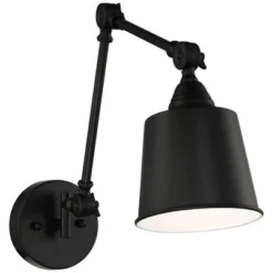 360 Lighting Mendes Modern Industrial Swing Arm Wall Lamp Black Hardwired Light Fixture Adjustable Metal Shade For Bedroom Bedside Reading Living Room -360 Lighting GUEST fa9ceb5d ff24 4adc 8915 f8d2303eaa2f