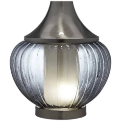 360 Lighting Courtney 28 1/2" Tall Modern End Table Lamp Night Light Table Top Dimmer Gray Brushed Nickel Finish Glass Metal Single Living Room -360 Lighting GUEST fbabde02 c3cf 427d 9ad3 d9321fd55e61