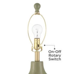 360 Lighting Lyrah 25" High Mid Century Modern Table Lamp Green Glaze Finish Ceramic Single White Shade Living Room Bedroom Bedside Nightstand House -360 Lighting GUEST fe735d70 6204 4891 a27e 1ad9132cd7ca