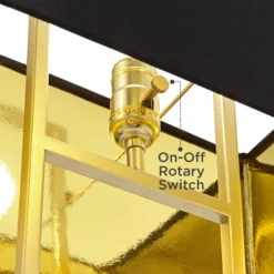 360 Lighting Carl 24 3/4" High Modern Table Lamps Set Of 2 Gold Finish Metal Living Room Bedroom Bedside Nightstand House Kitchen Entryway Black Shade -360 Lighting GUEST fe752683 60b6 4107 809d 4b951ef560d8